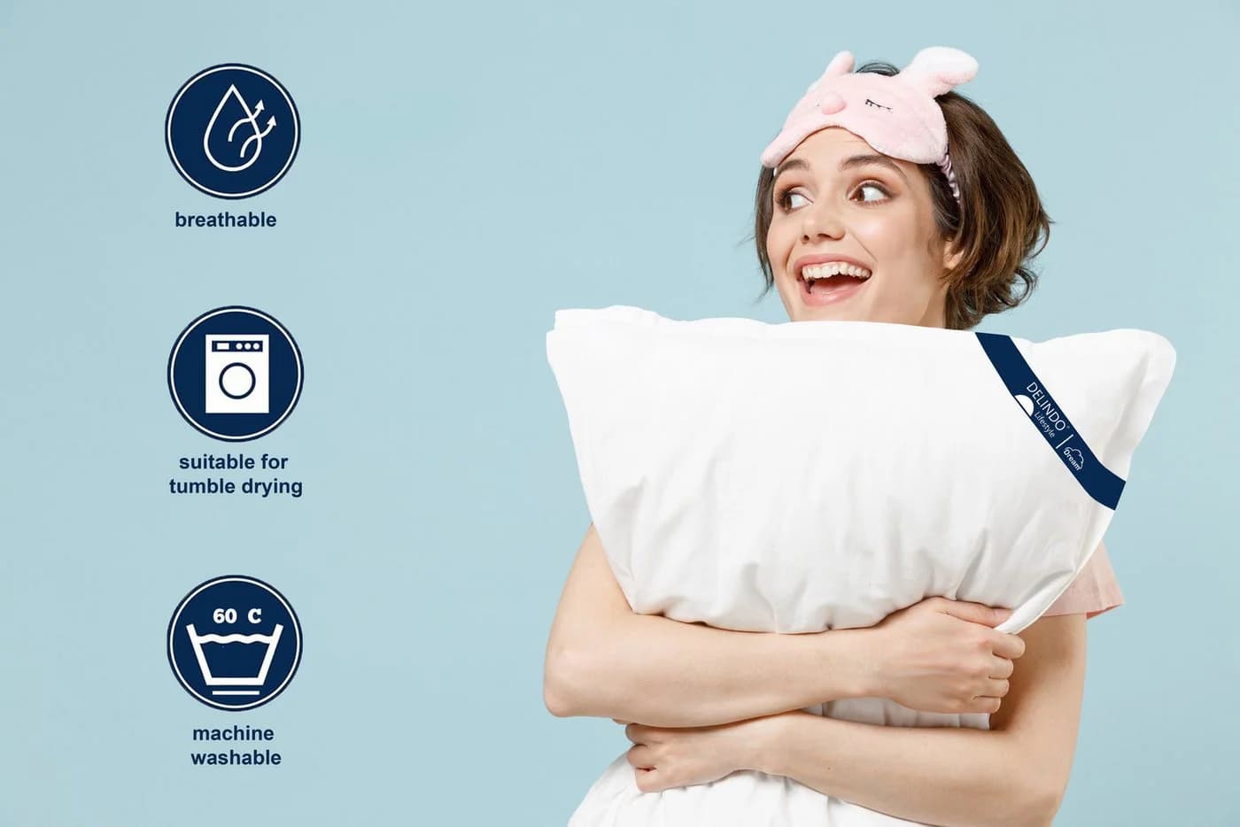 Delindo Lifestyle Sommer-Bettdecke mit Kopfkissen Set - Bild 5