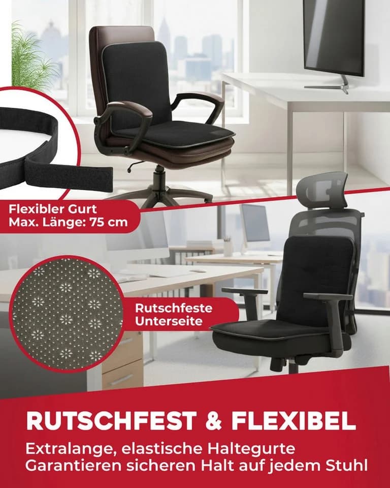 DELINDO Lifestyle Beheizbare Sitzauflage für Bürostuhl Schwarz - Bild 5