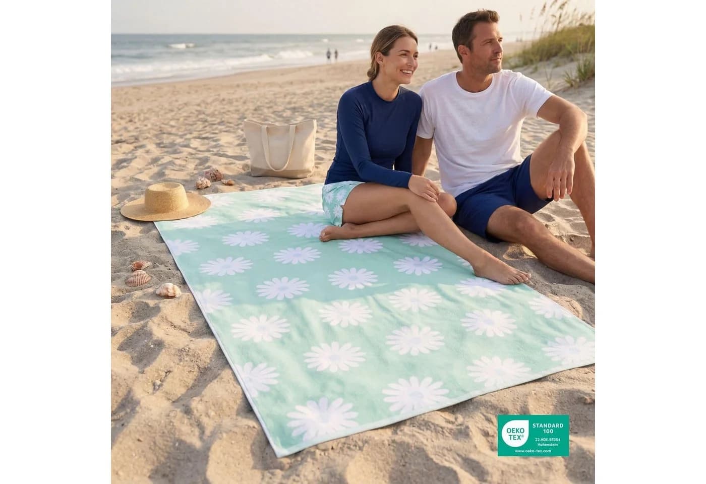 Delindo Lifestyle Strandtuch Nizza Baumwolle Gänseblümchen