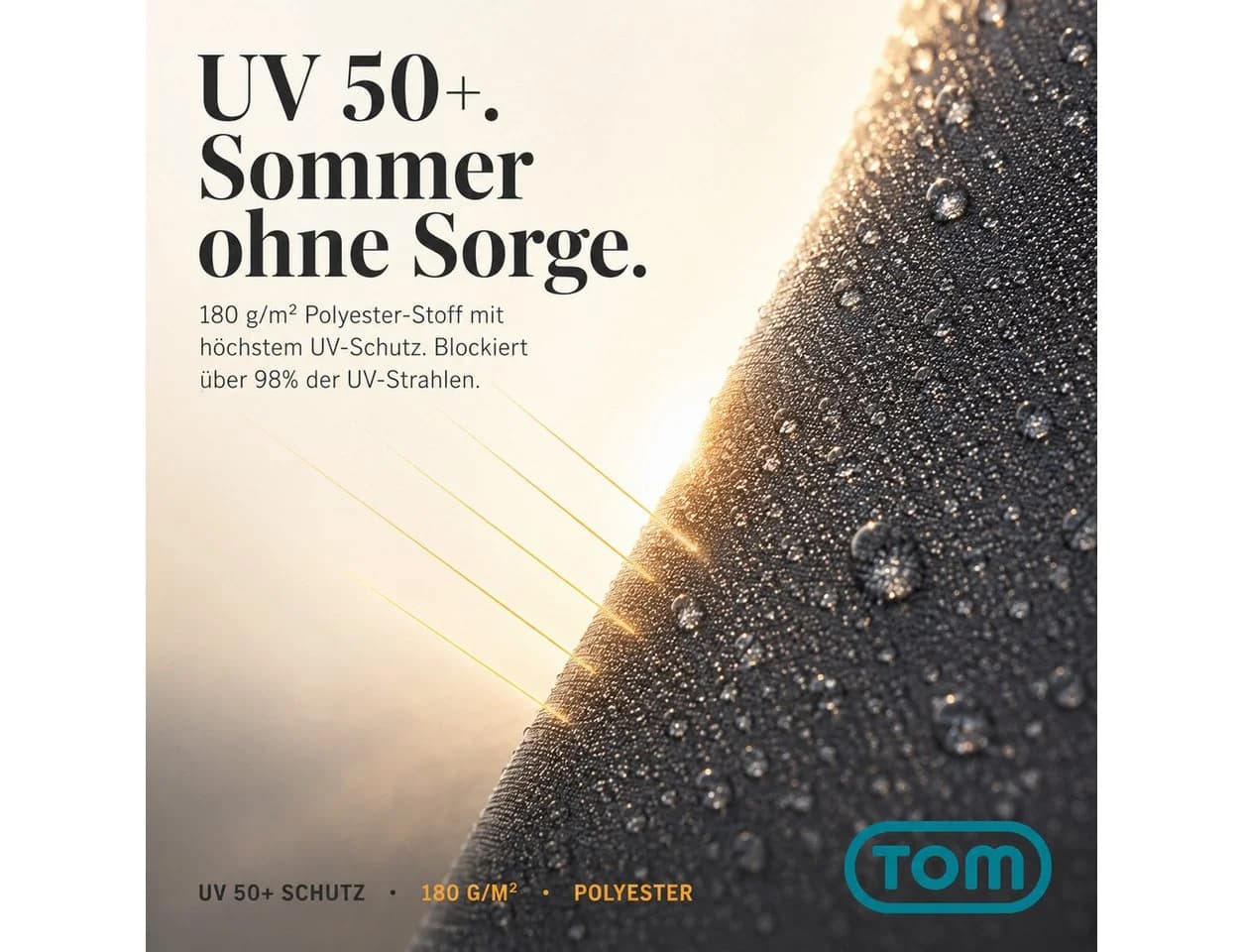 TOM Sonnenschirm Anthrazit UV-Schutz 50+ Abknickbar - Bild 4