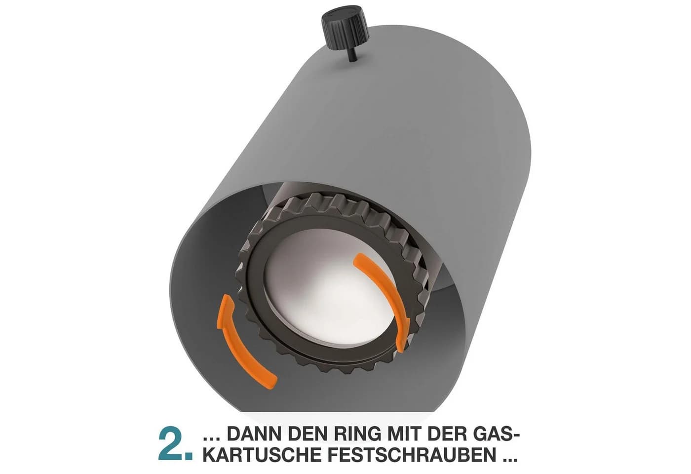 TOM Tischkamin Gas Grau mit 3x 190g Kartuschen & Dekosteine - Bild 5
