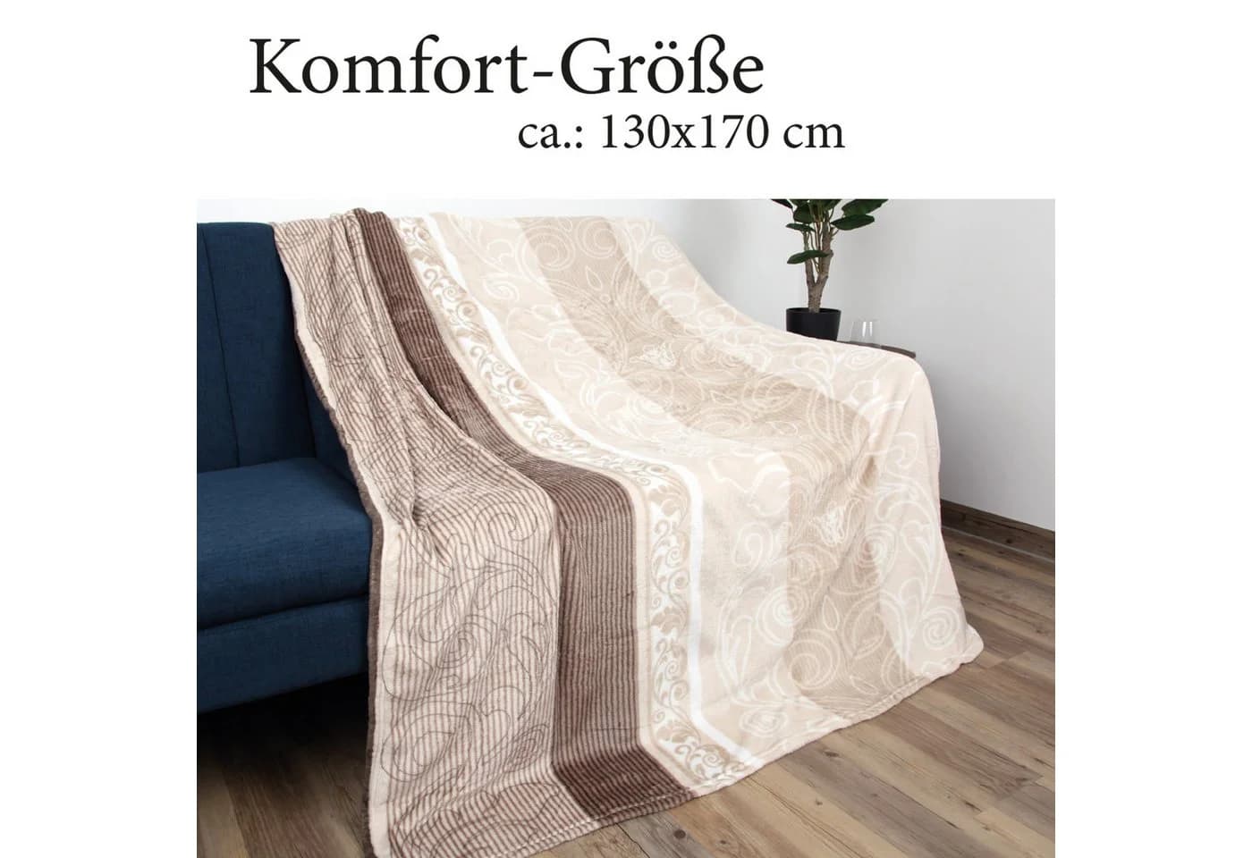 Bestlivings Wohndecke Soft Touch 130x170cm Beige Mikrofaser