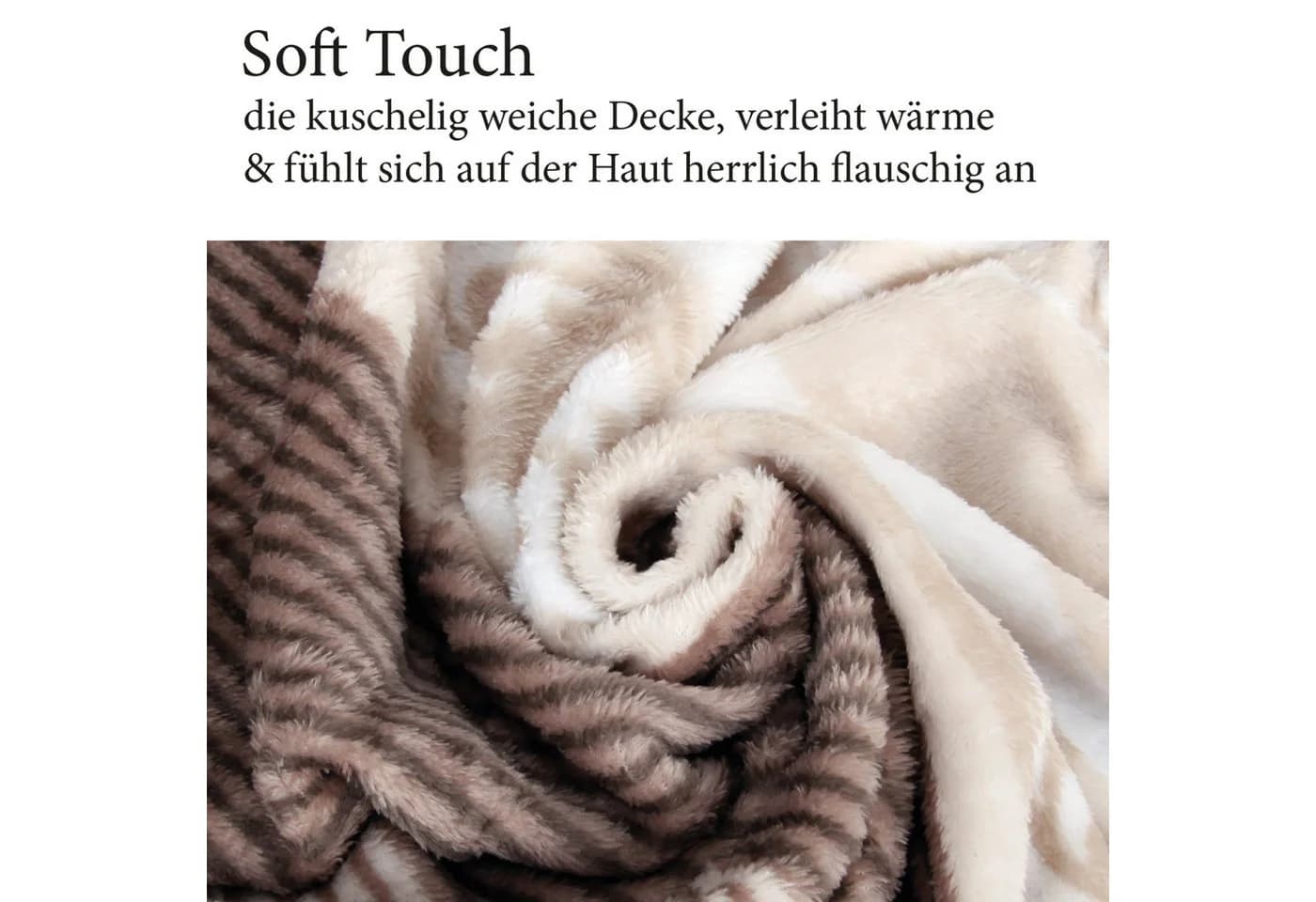 Bestlivings Wohndecke Soft Touch 130x170cm Beige Mikrofaser - Bild 4