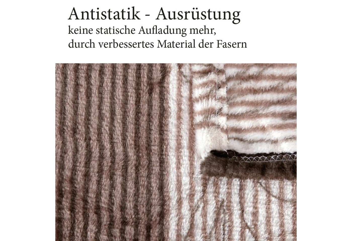 Bestlivings Wohndecke Soft Touch 130x170cm Beige Mikrofaser - Bild 5