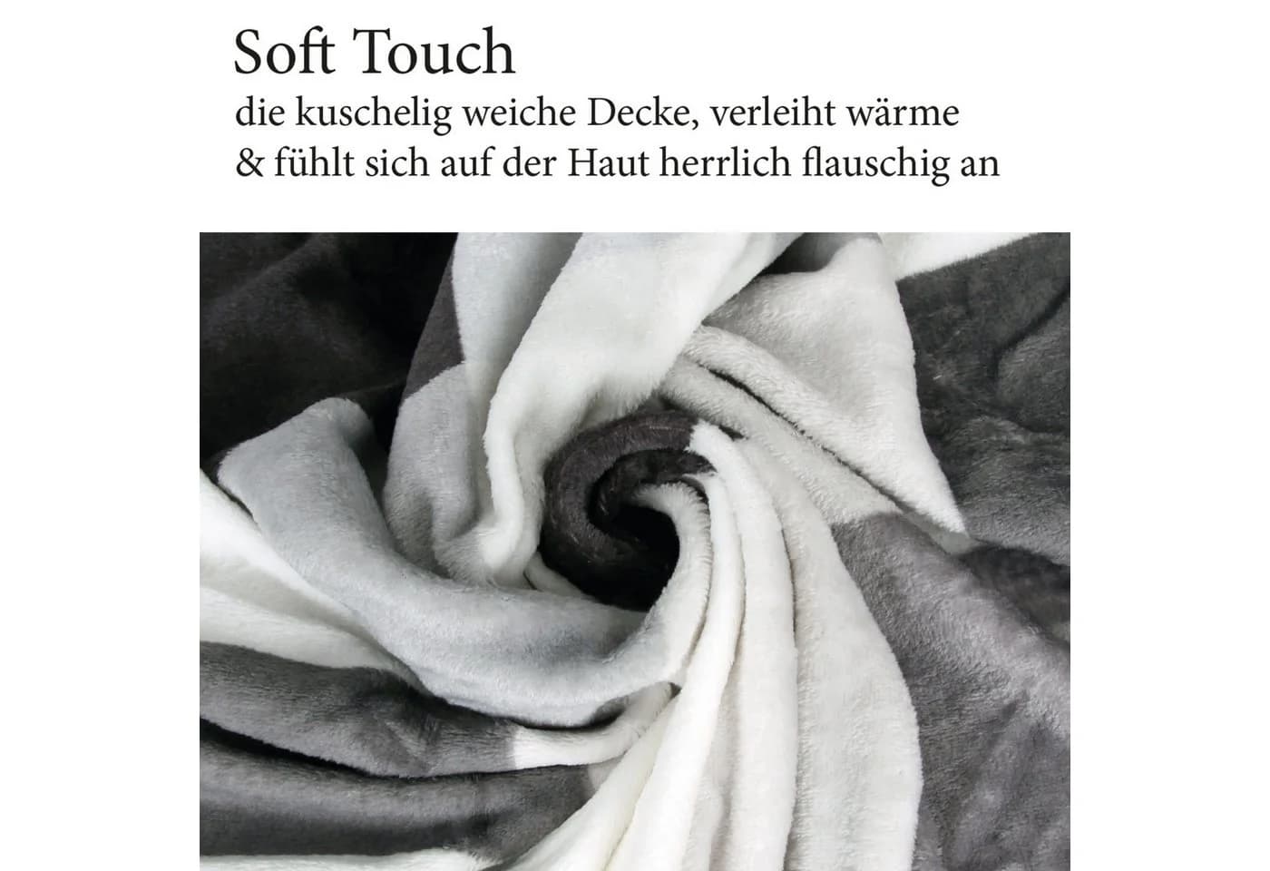 Bestlivings Wohndecke Soft Touch Grau Mikrofaser 130x170cm - Bild 4