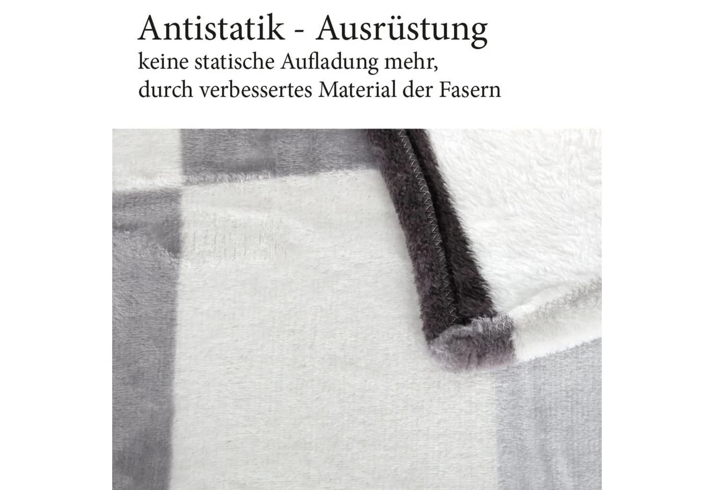 Bestlivings Wohndecke Soft Touch Grau Mikrofaser 130x170cm - Bild 5