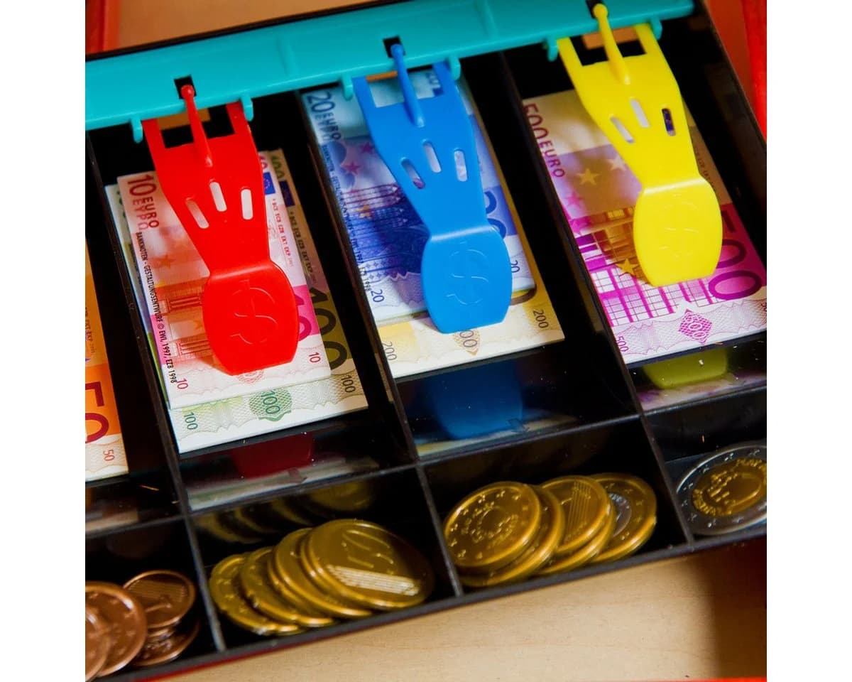Vedes Spielgeld Euro Set 60 Scheine 24 Münzen Kinder Kaufladen Spielzeug