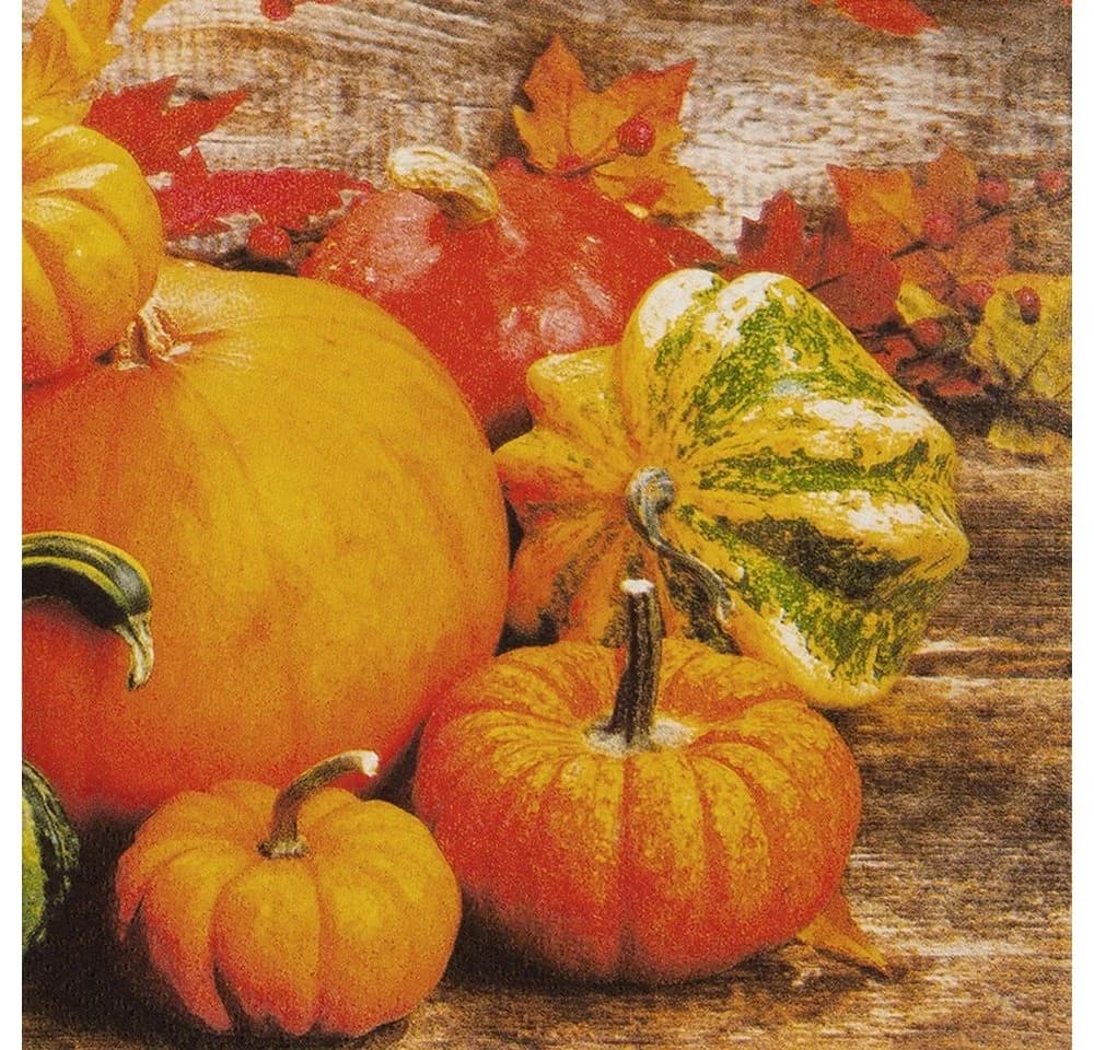 HOME FASHION Papierserviette 20 St. Herbst Kürbisse Orange Braun