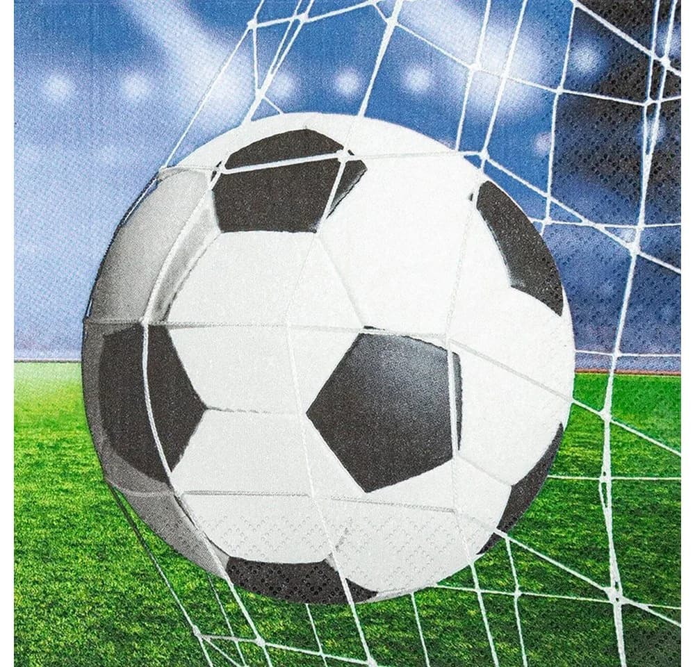 HOME FASHION Papierserviette 20er Pack Fußball Motiv Grün/Weiß