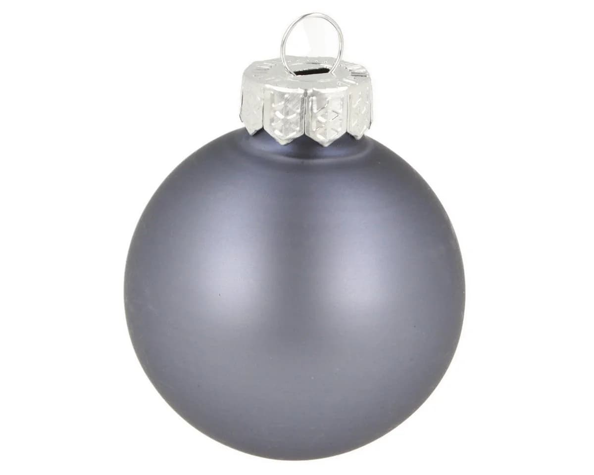 Viana Weihnachtsbaumkugeln 24 Stück Glas Hellblau/Blau Metallic/Graublau