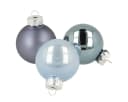 Viana Weihnachtsbaumkugeln 24 Stück Glas Hellblau/Blau Metallic/Graublau Bild 2