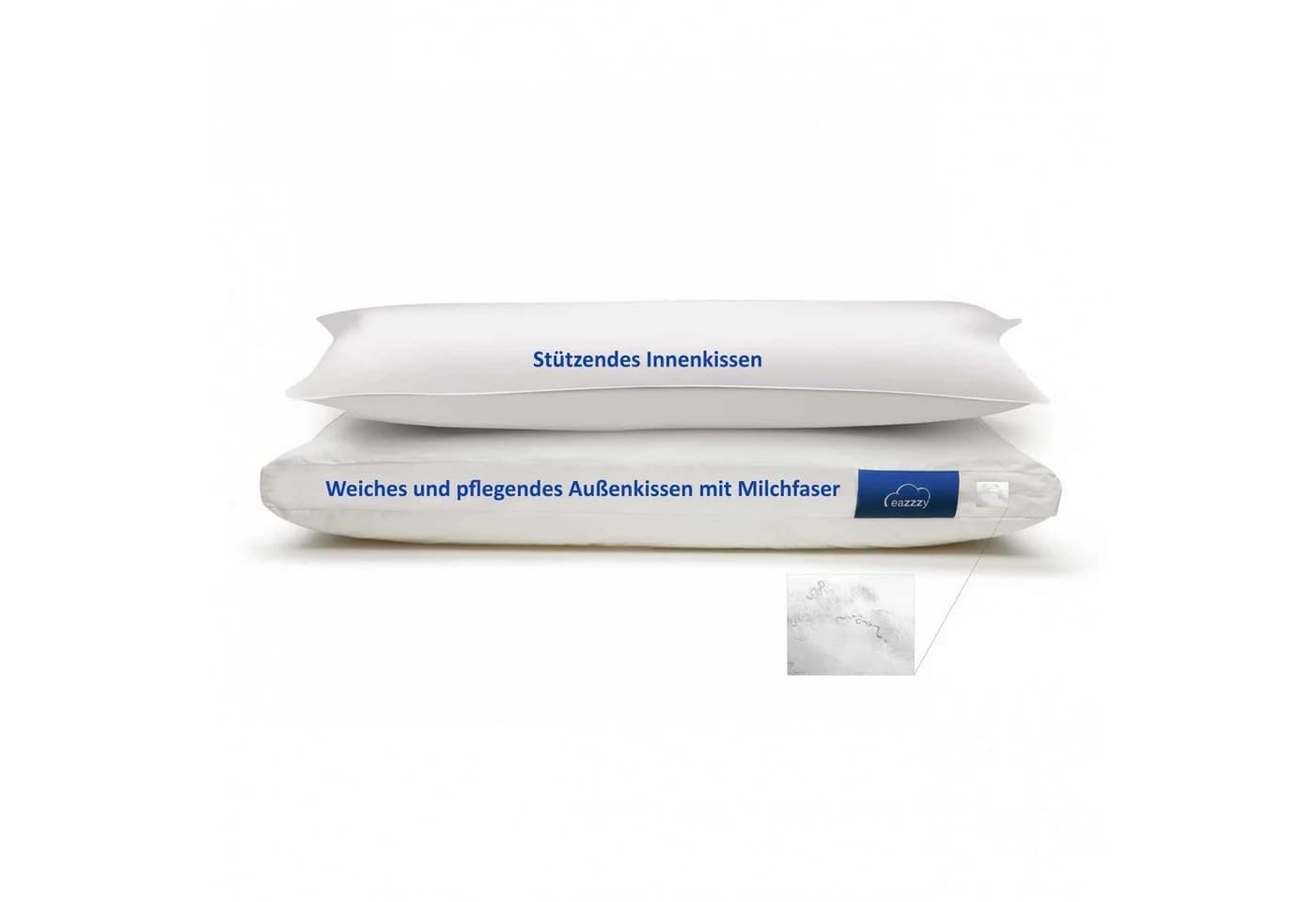 Genius eazzzy Orthopädisches Kopfkissen 80x80 cm mit Milchfaser - Bild 5