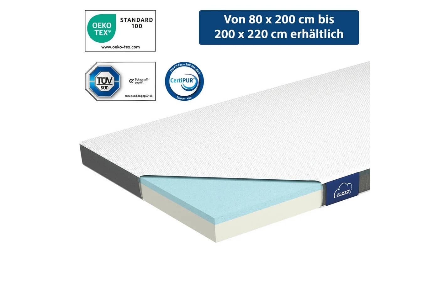 Genius EaZzzy Topper Classic 140x200 cm, 7 cm hoch - Bild 2