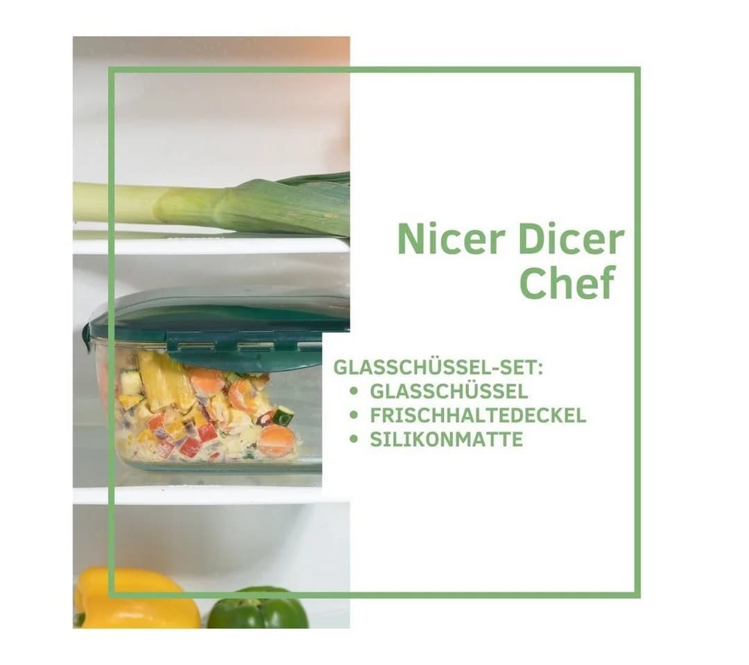 Genius Nicer Dicer Chef Glasschüssel Backofen & Gefriergeeignet
