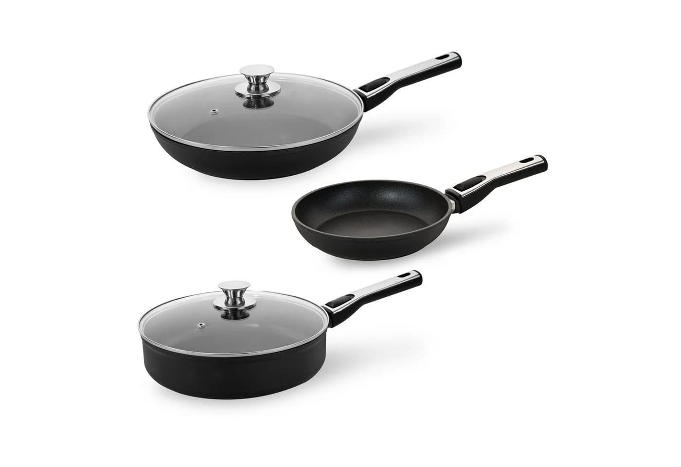 Genius Cerafit Plasma Pfannen-Set 5-teilig Aluminium mit abnehmbarem Griff - Bild 2