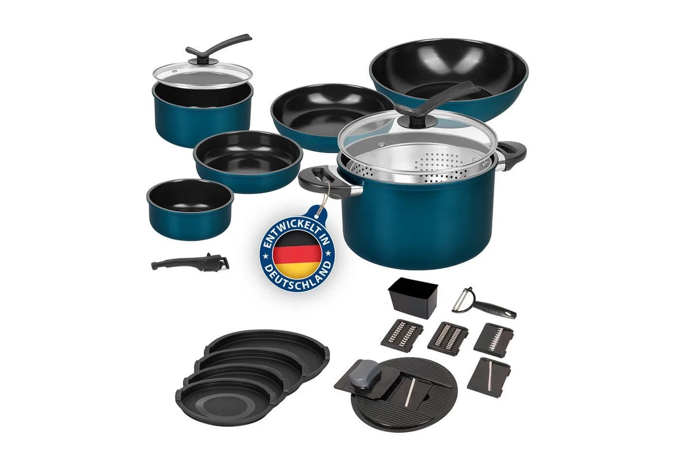 Genius Kelton 27-tlg. Kochgeschirr-Set Aluminium Edelstahl Antihaft - Bild 2
