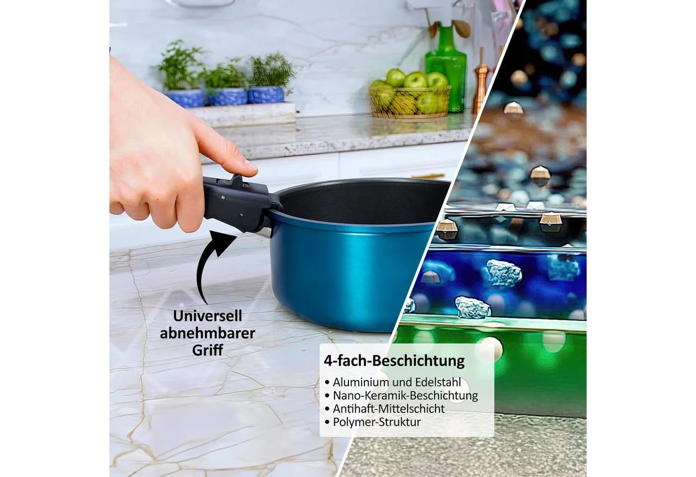 Genius Kelton 27-tlg. Kochgeschirr-Set Aluminium Edelstahl Antihaft - Bild 3