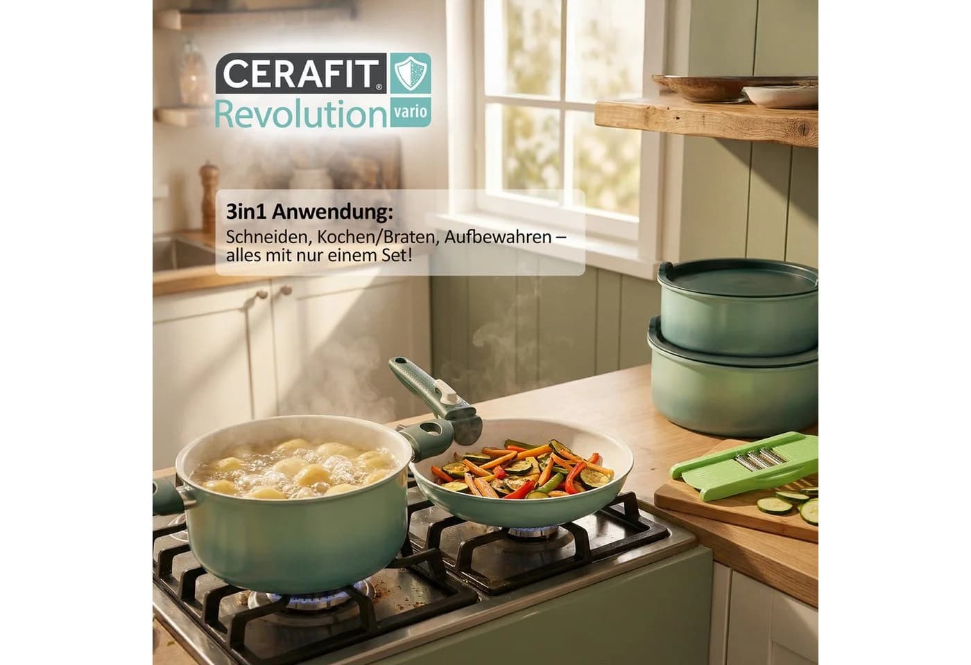 Genius Cerafit Revolution Vario 27-tlg. Pfannen-Set Keramik