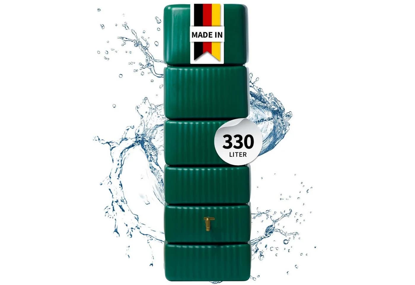 4rain Regentonne SLIM Wandtank 330 Liter dunkelgrün - Bild 2
