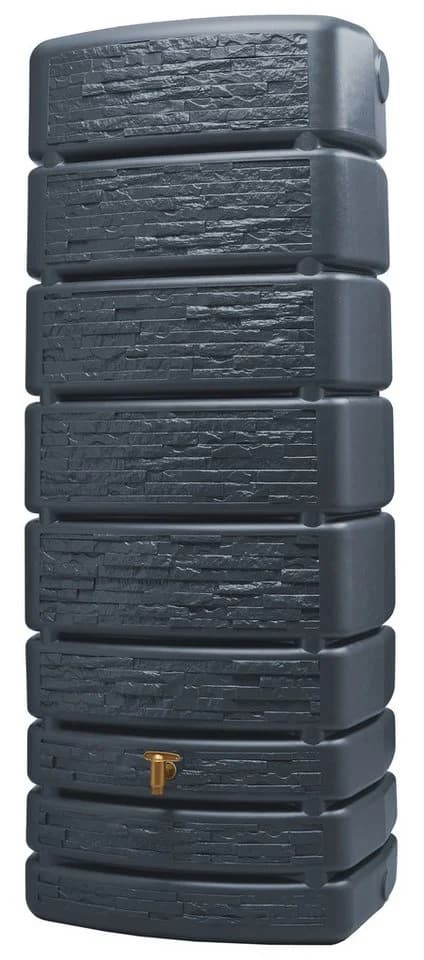 4rain Regentonne SLIM STONE DECOR Wandtank 500 Liter Anthrazit