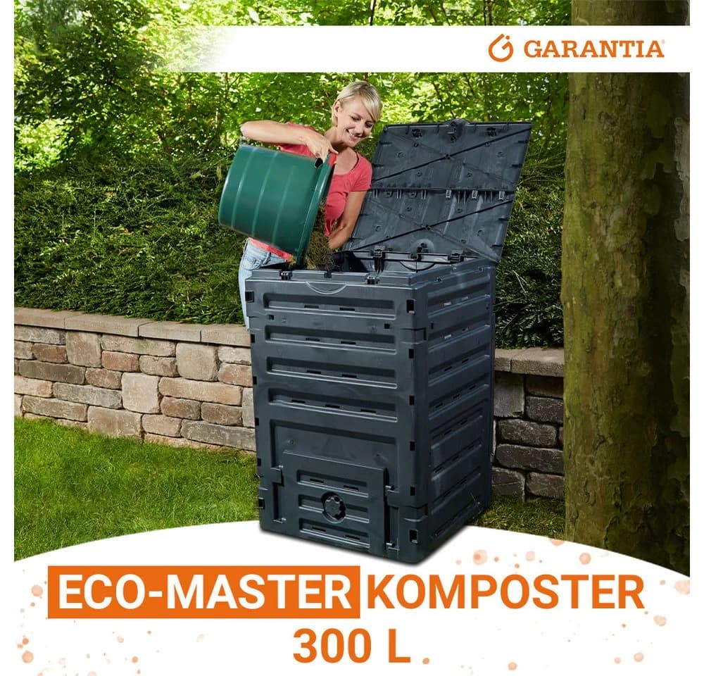 GARANTIA Komposter ECO-MASTER 300 Liter Kunststoff Komposter Schwarz