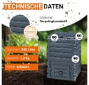 GARANTIA Komposter ECO-MASTER 300 Liter Kunststoff Komposter Schwarz Bild 3