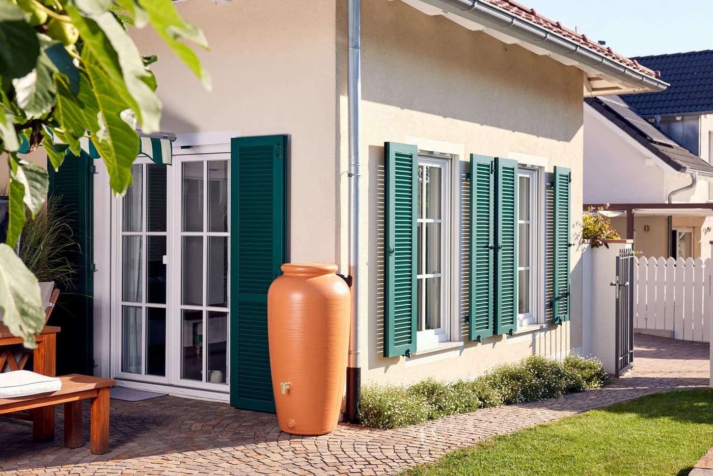 GARANTIA Regen-Amphore 240 L Terrakotta Komplett-Set