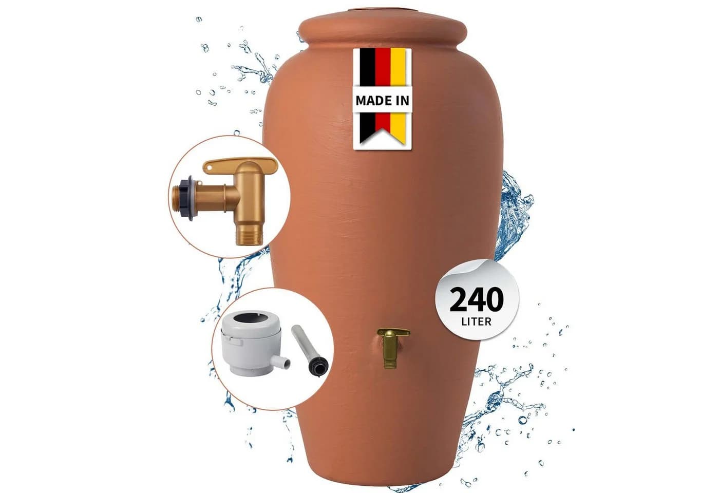 GARANTIA Regen-Amphore 240 L Terrakotta Komplett-Set - Bild 2