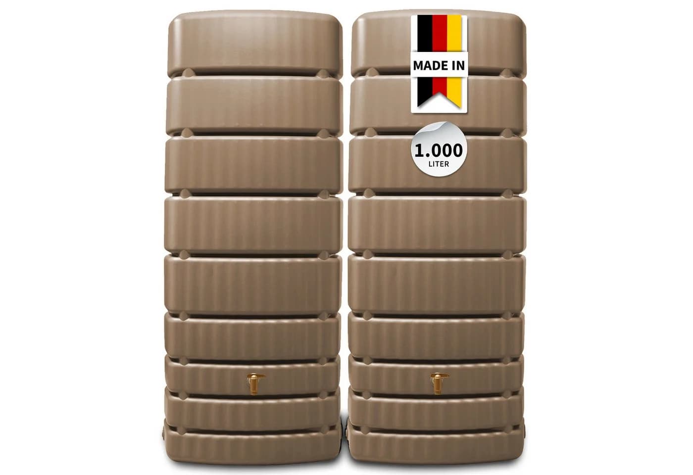 4rain Regentonne SLIM Wandtank-Set 1000 L taupe - Bild 2