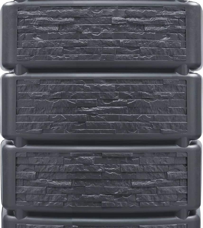 4rain Regentonne SLIM STONE DECOR Wandtank-Set 700 L graphite grey - Bild 4