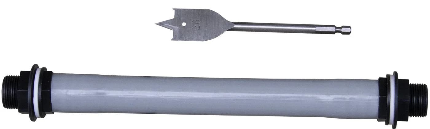 GARANTIA Regentonnen Verbindungsset 3/4'' mit Bohrer inkl. Schlauch Grau - Bild 2