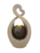 Wehmann Gartenbrunnen Romantik Herzform Grau mit LED-Beleuchtung Bild 1