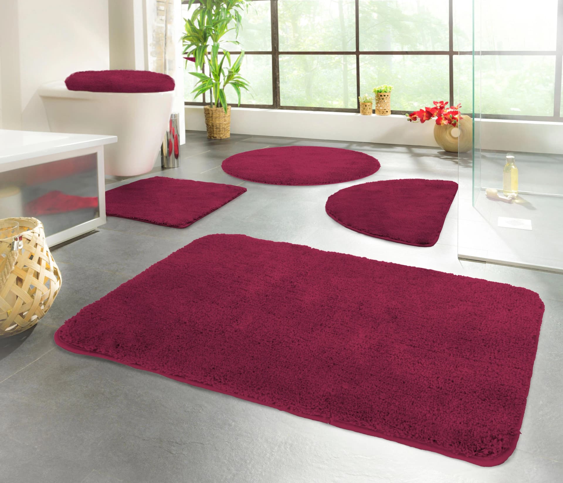 Badematte aus Polyester, Microfaser und TPE