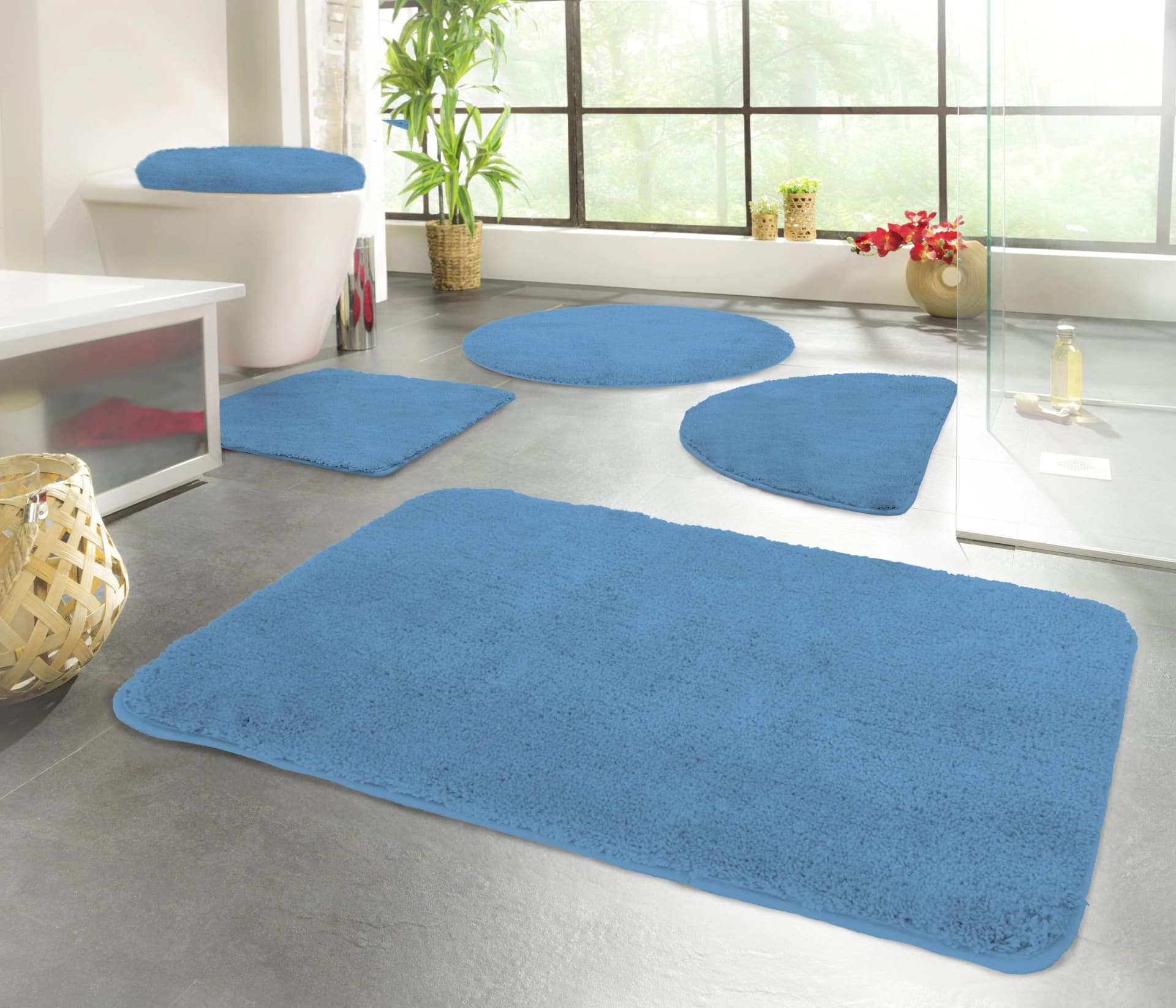Badematte aus Polyester, TPE und Microfaser