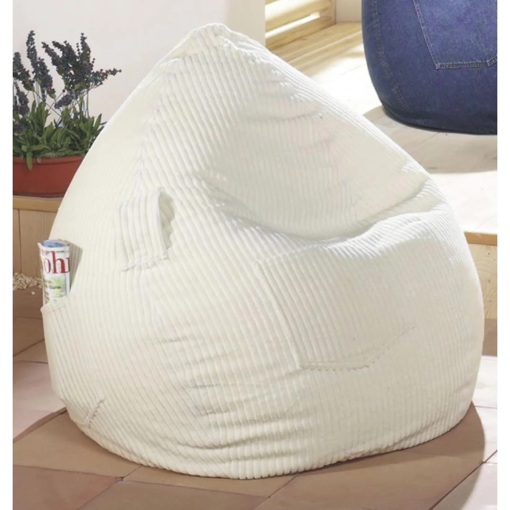 KINZLER Sitzsack Manchester Cord Natur 100% Baumwolle