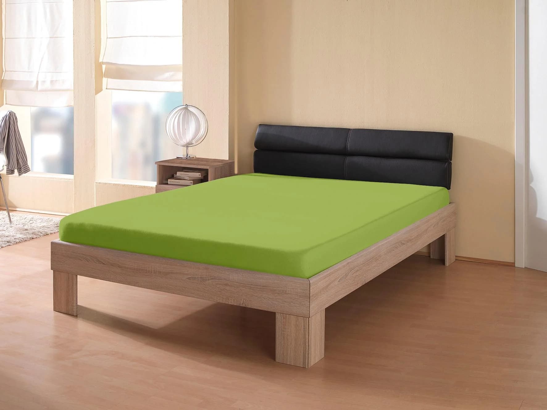 KUM Frottee-Stretch Spannbetttuch Grün Apfelgrün 200cm