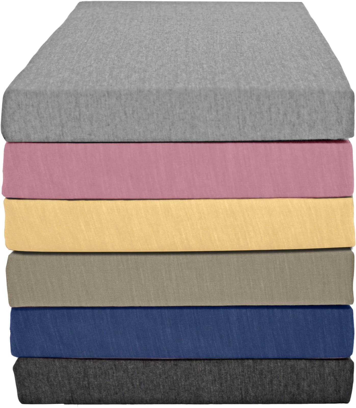 KUM Spannbettlaken Polycotton Meliert Navy 90-100x200 cm