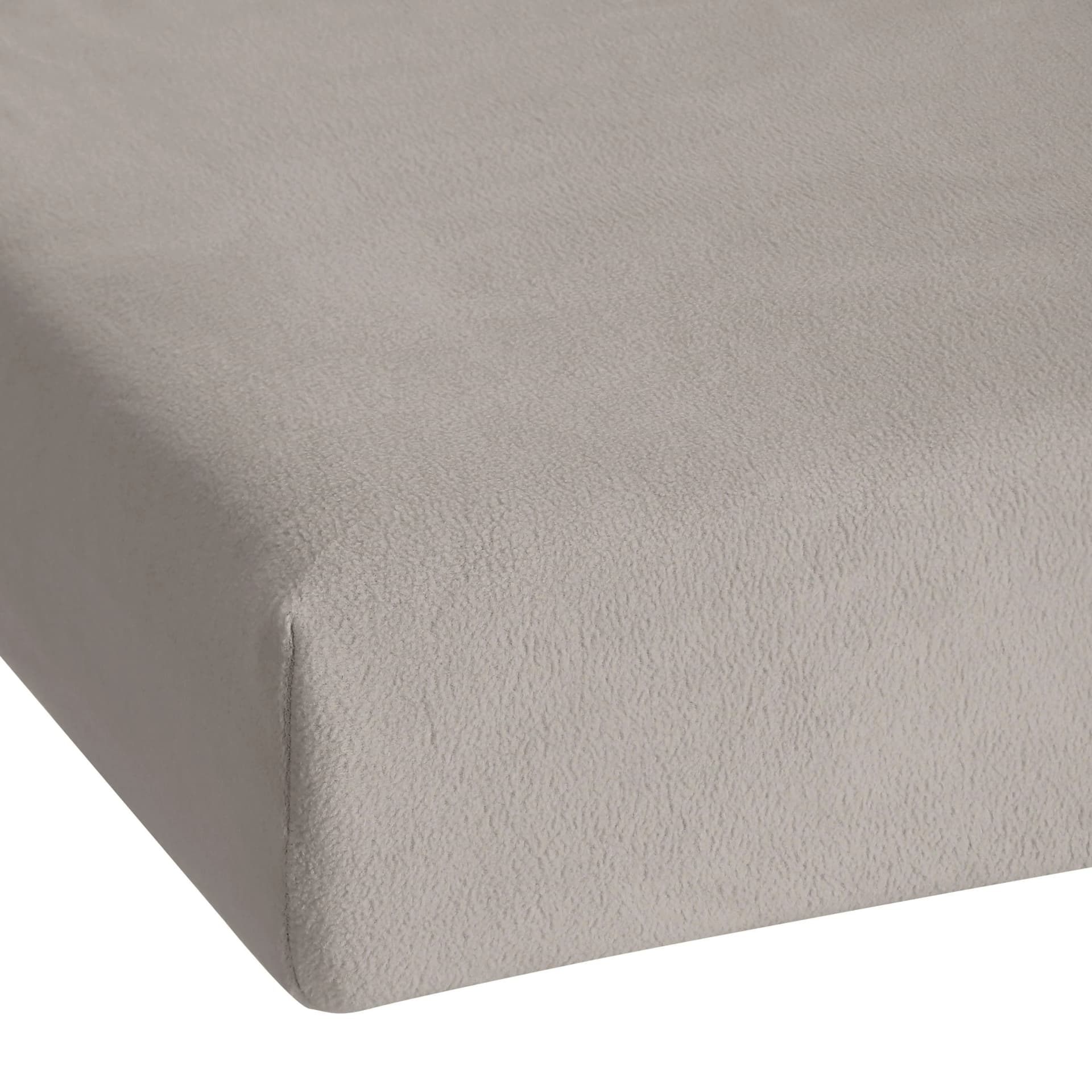 KUM Spannbettlaken Coral-Fleece Grau 200x200 cm