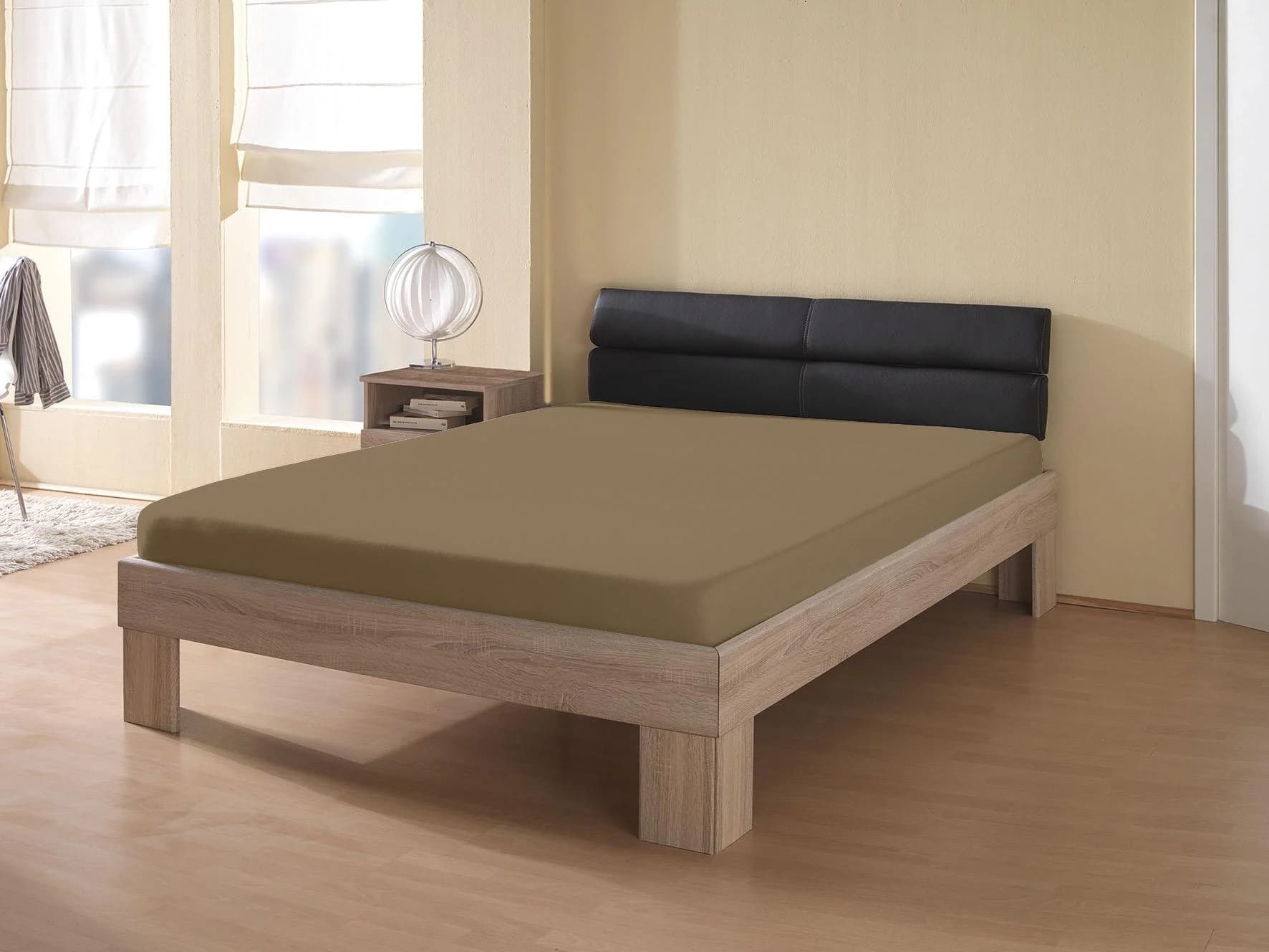 KUM Spannbettlaken Interlock-Jersey Braun 200x200 cm