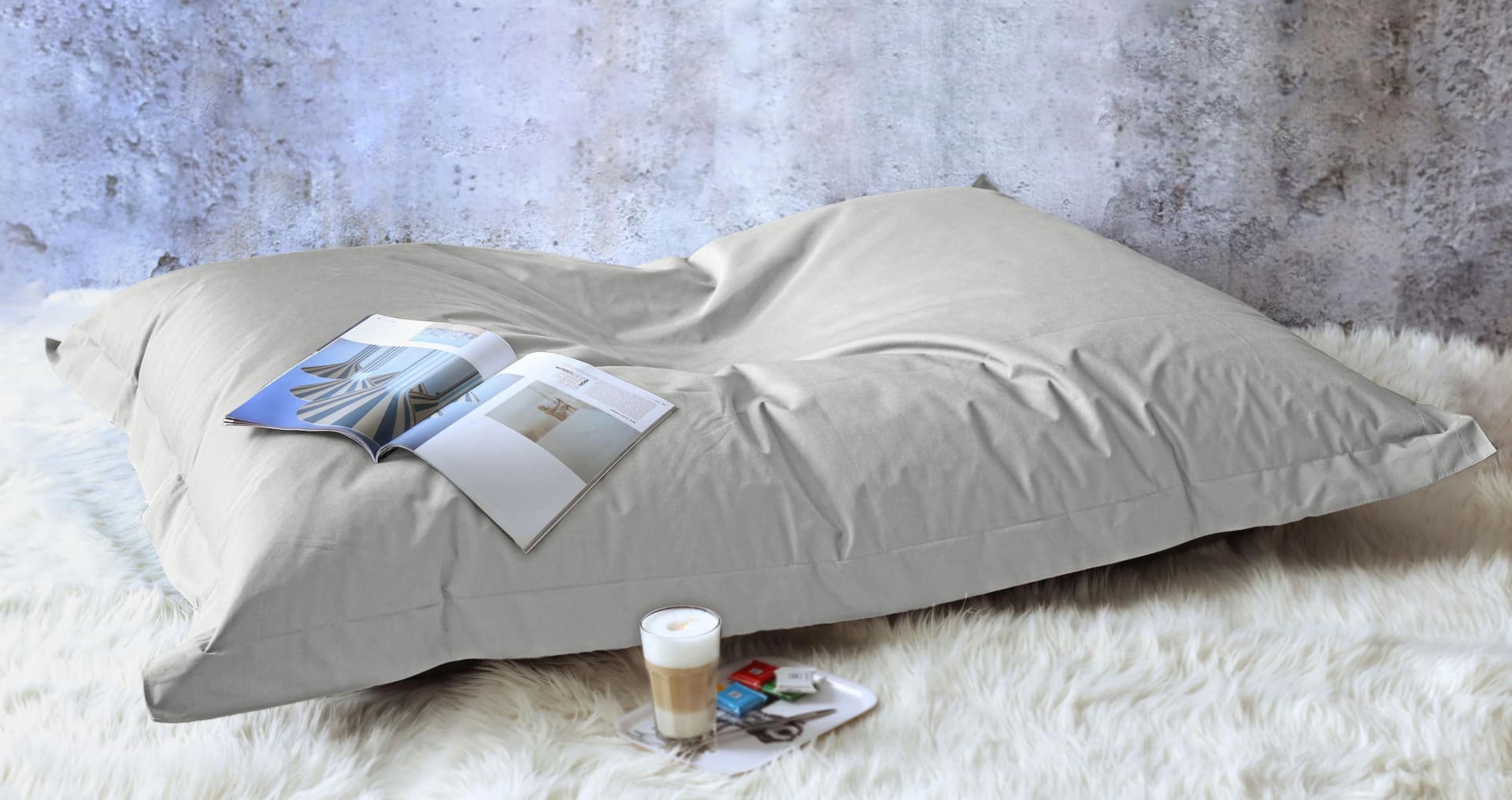 Kinzler XXL Sitzsack Grau Outdoorfähig Polyester