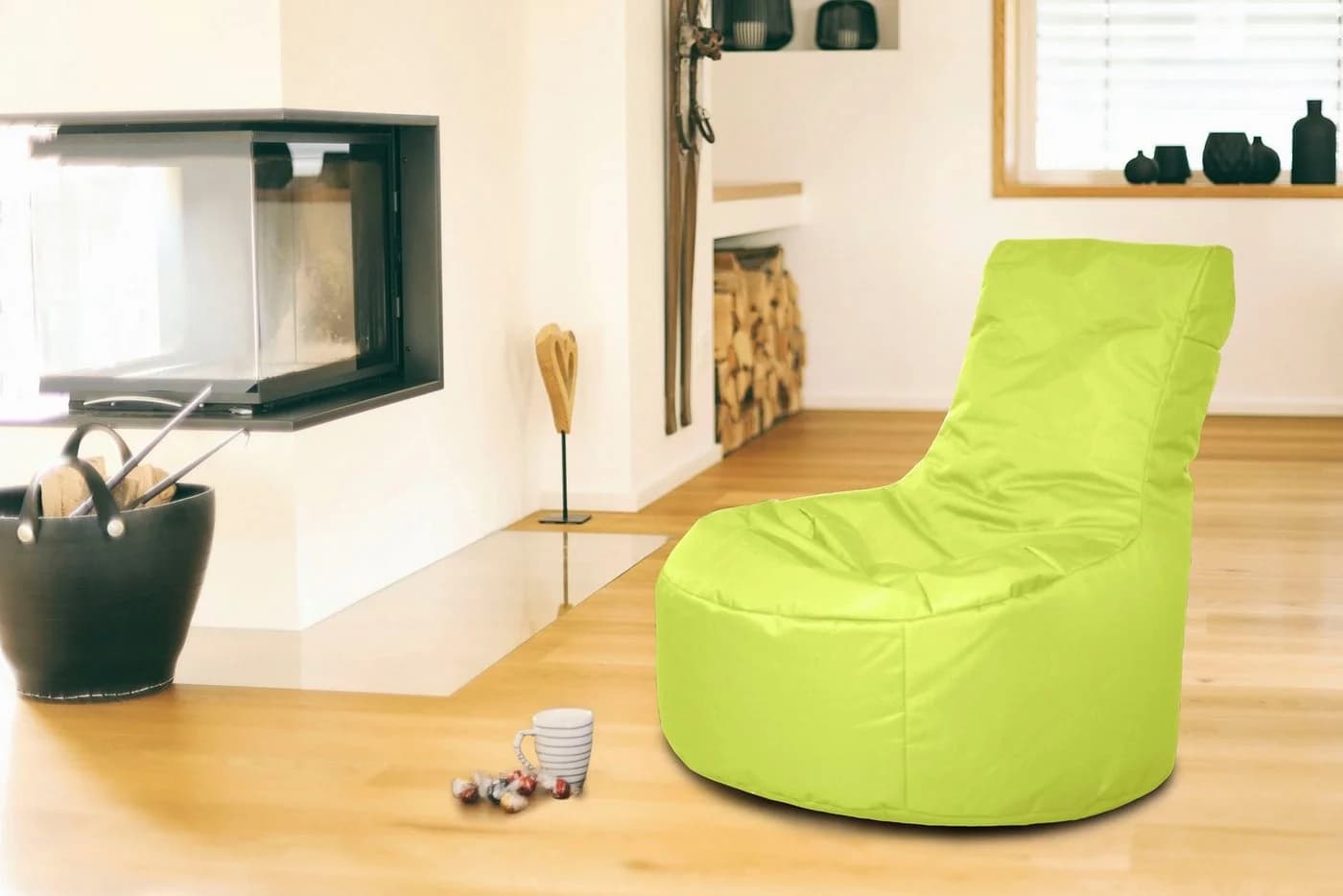 Kinzler Sitzsack Chilly Grün mit Rückenlehne wasserabweisend
