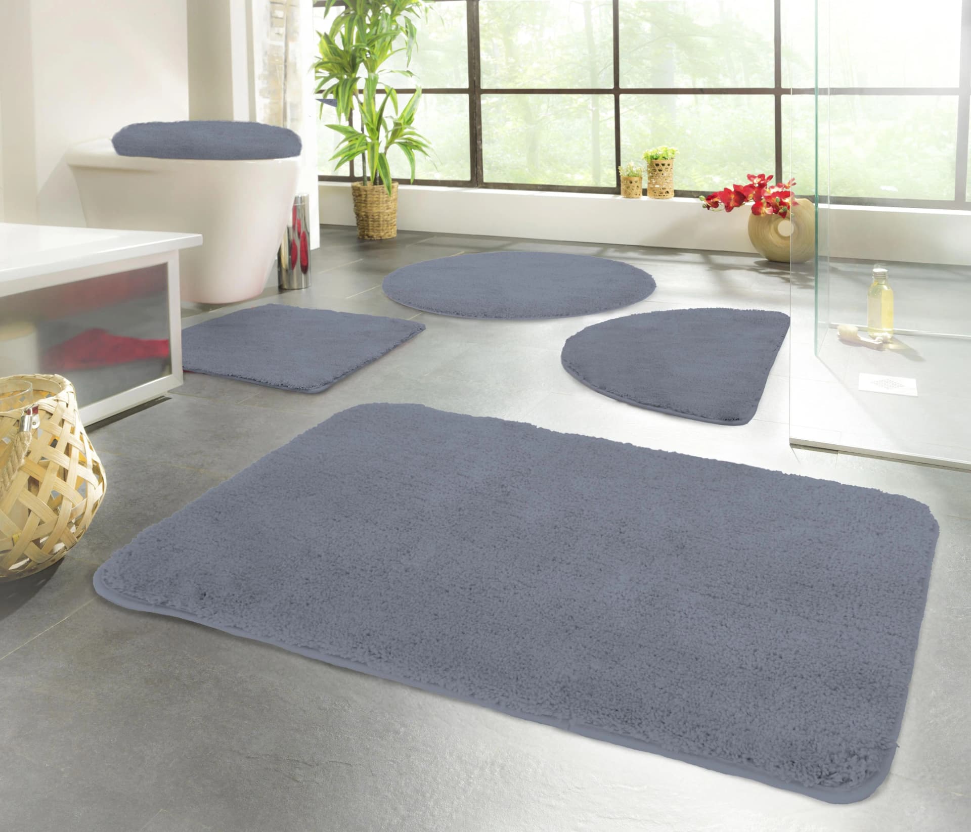 KINZLER Badematte Chaozhou Jeansblau 50x80 cm Microfaser