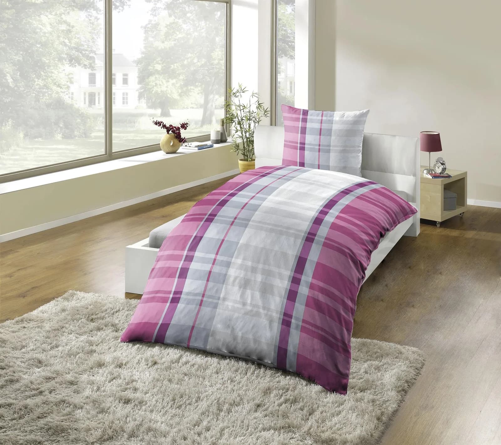 KINZLER Bettwäsche Polycotton Flanell Bunt Kariert