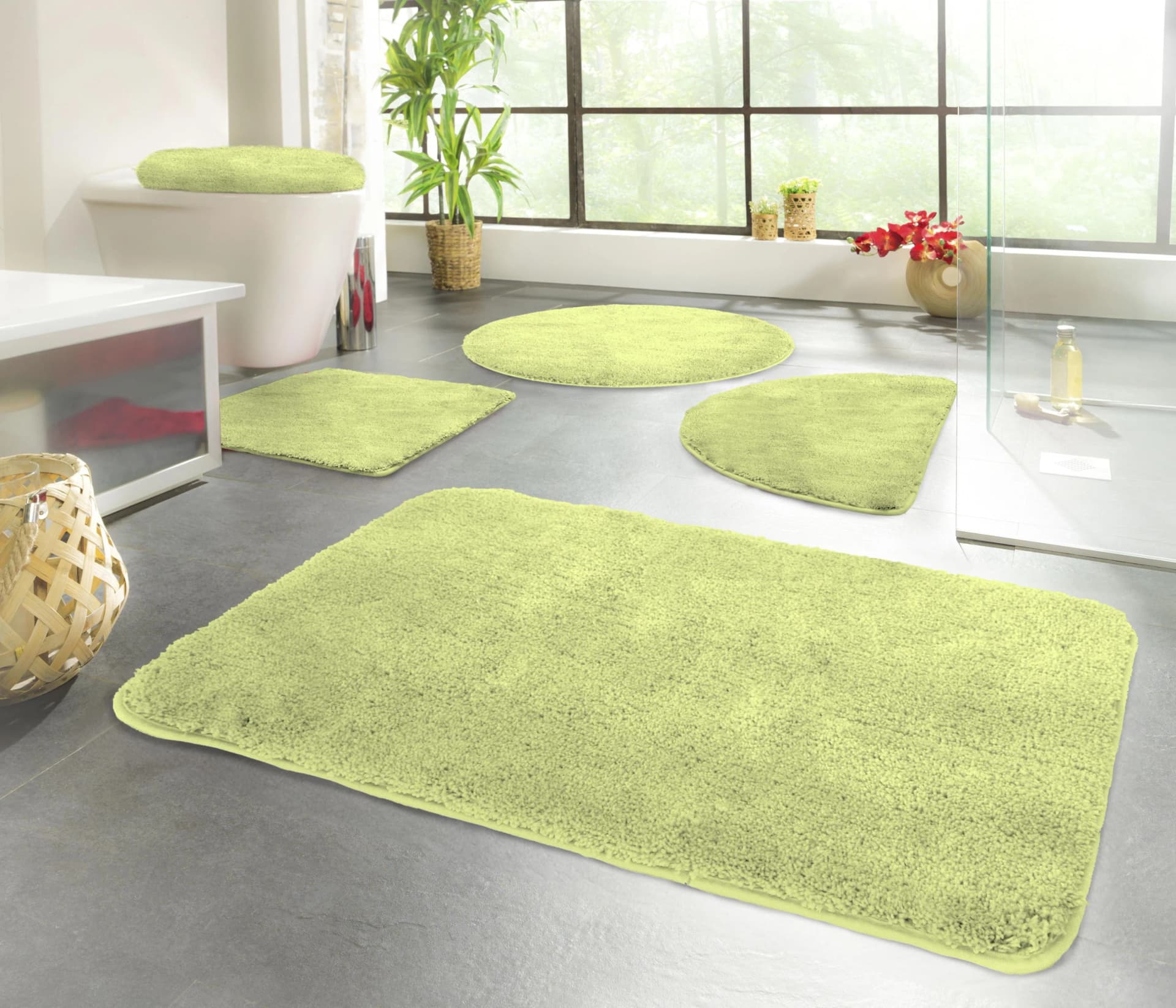 KINZLER Badematte Chaozhou Kiwigrün 20mm Flor Polyester