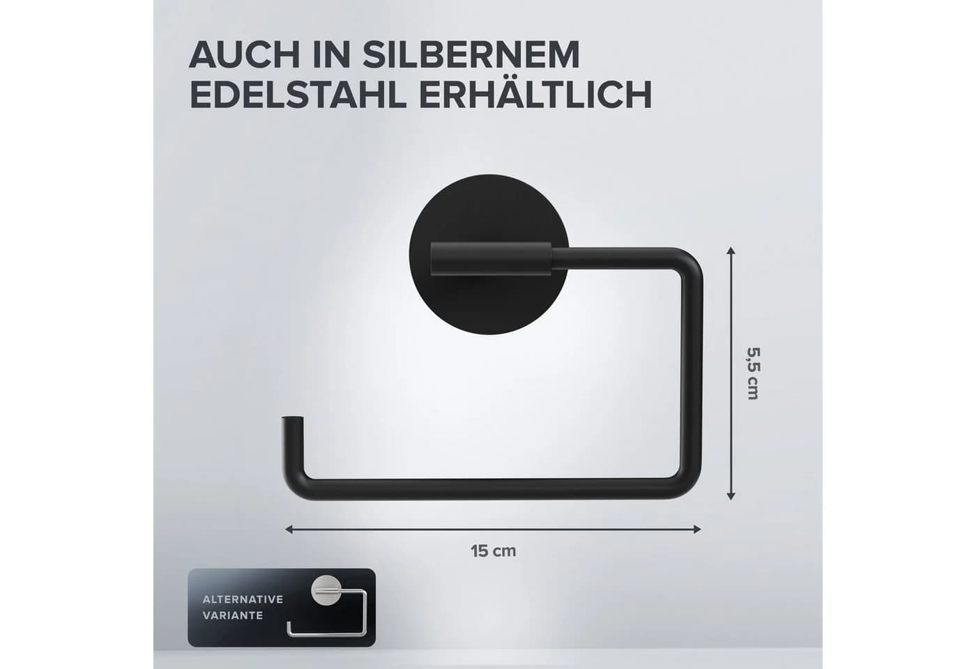 ovimar Toilettenpapierhalter Tromoy Edelstahl Schwarz - Bild 3