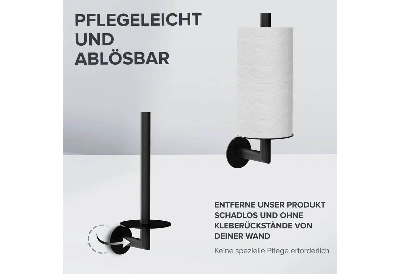 ovimar Toiletten-Ersatzrollenhalter Runde Schwarz Edelstahl - Bild 4