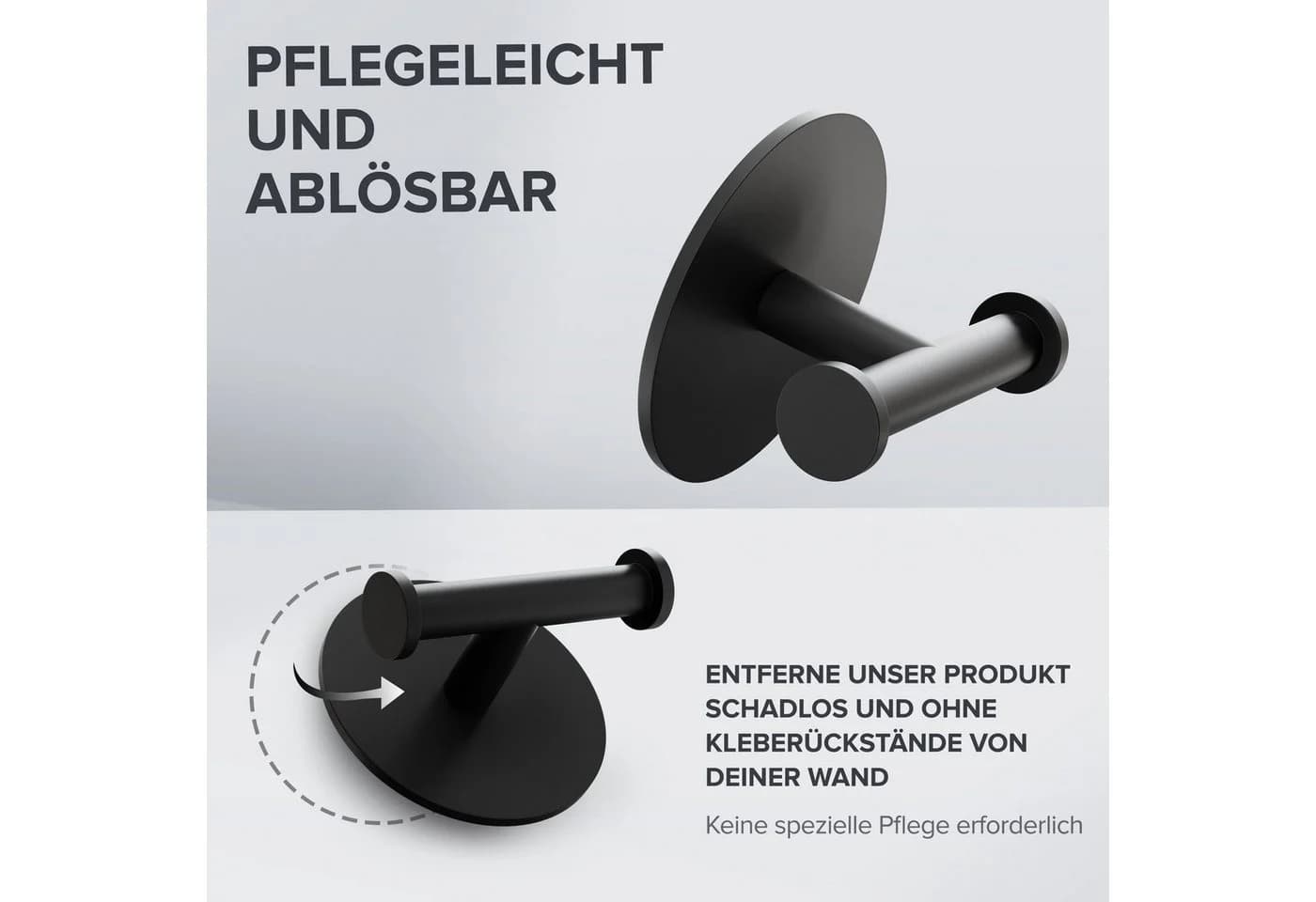 ovimar Handtuchhaken Vigra, 1-St., Edelstahl Schwarz Zum Kleben - Bild 4