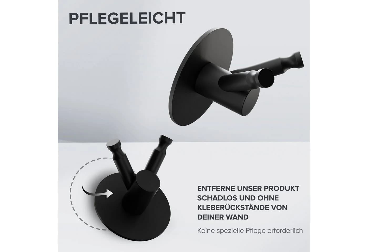 ovimar Handtuchhaken Aldra Schwarz aus Edelstahl zum Kleben - Bild 4