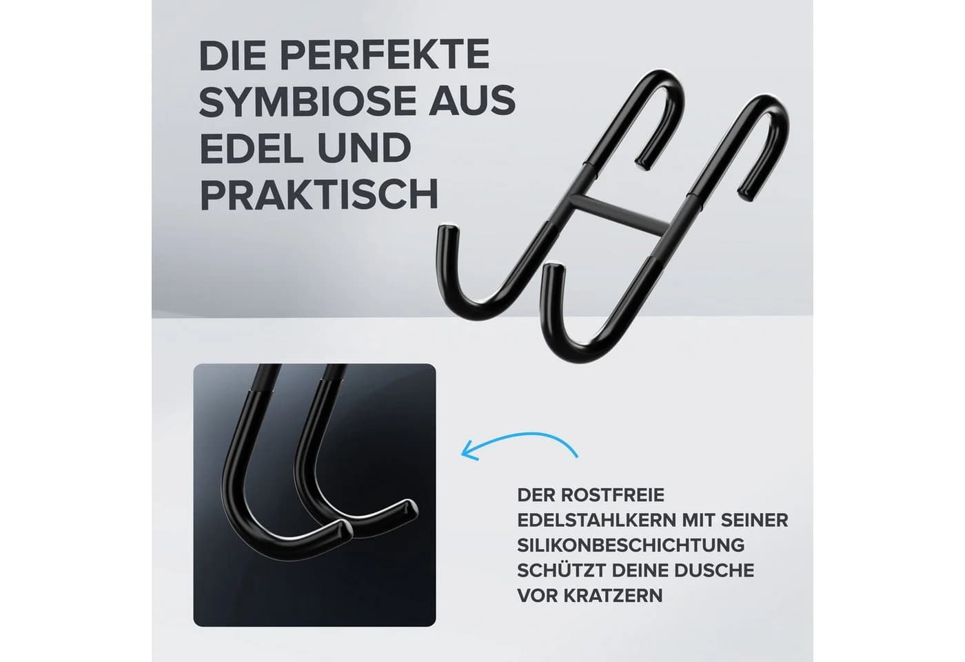 ovimar Handtuchhaken Donna 2er Pack Schwarz Edelstahl - Bild 4