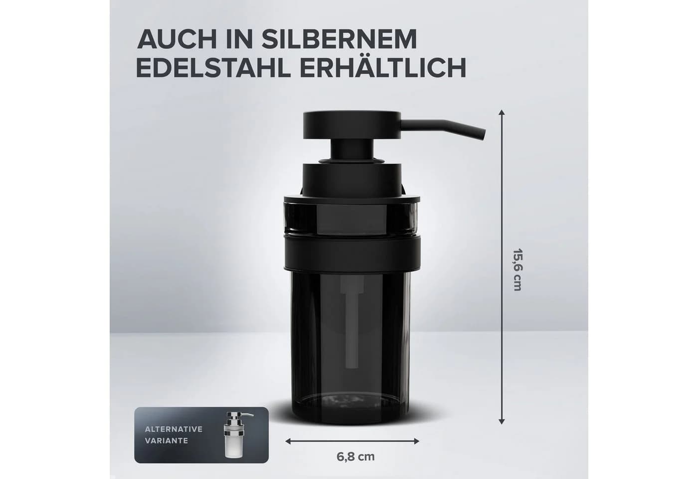 ovimar Seifenspender Lokta Edelstahl Schwarz zum Kleben - Bild 3